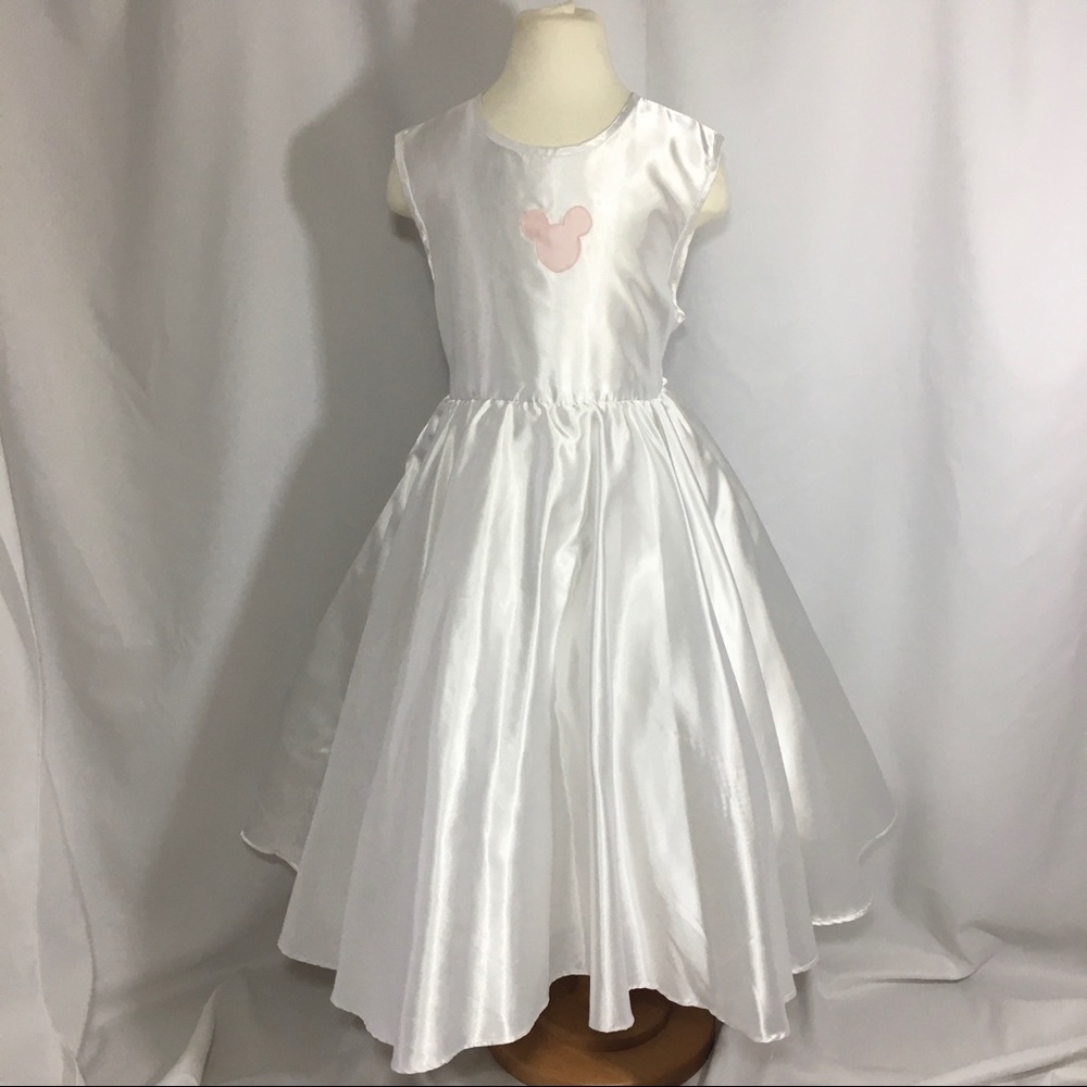 Mickey Mouse Flower Girl Dress Small Disney Satin